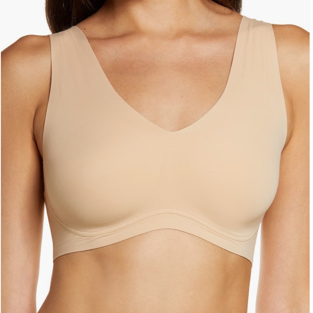 TRUE & CO True Body New Lift V-Neck Full Cup Bra in Nude XS Full Cup